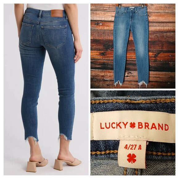 Lucky Brand Denim - Lucky Brand Jeans 27 4 Ava Raw Hem Blue Denim Stretch